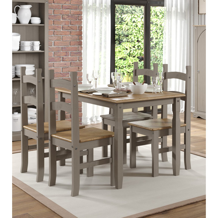 Grey and pine online dining table and chairs